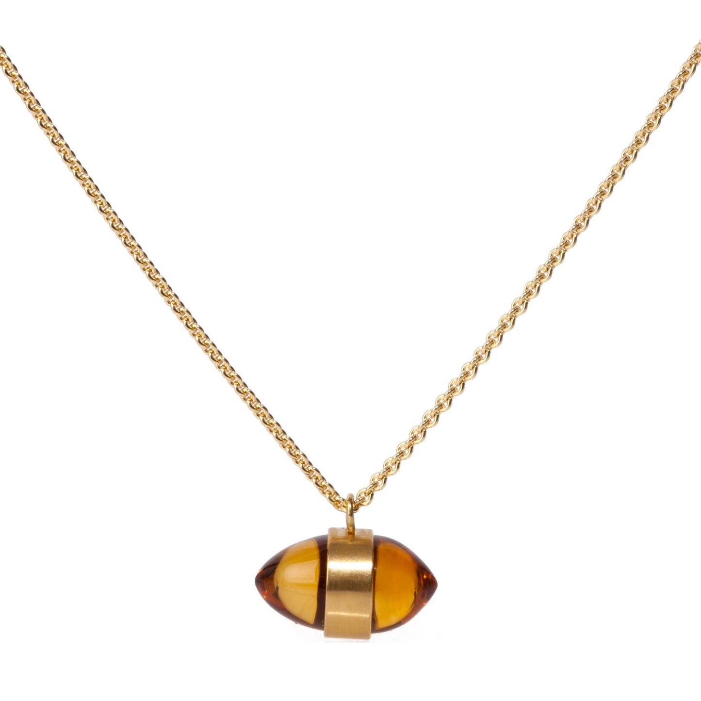 Citrine Single Bullet Pendant Necklace Large