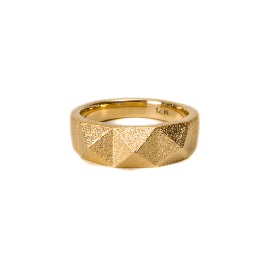 Triple Pyramid Ring, 18K Gold ~ small