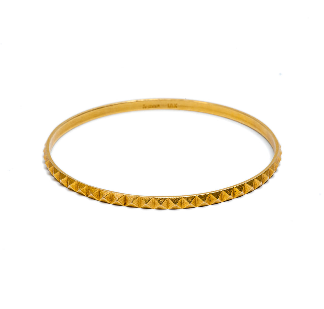 18 K Gold Pyramid Bangle